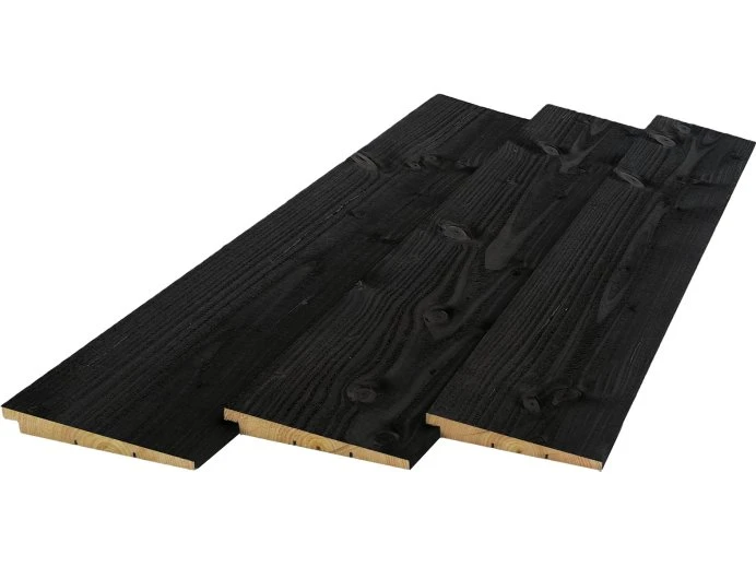 Vuren Zweeds Rabat 2.7 x 19.5 cm (27 x 195 mm) Zwart Gedompeld - Lengte 500 cm - Afbeelding 1